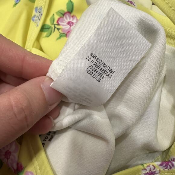 Janie and Jack Yellow Floral Ruffle One Piece Swimsuit - Picture 5 of 7